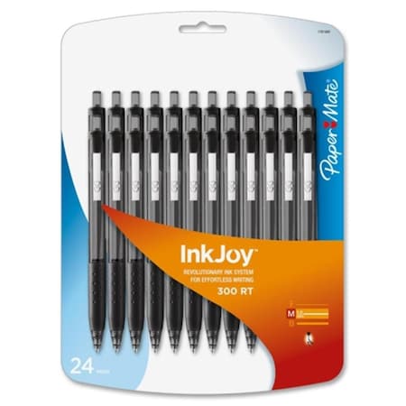 Paper Mate InkJoy 300RT Ballpoint Pen- 1.0mm- Black Ink- 24/Pk 1781569